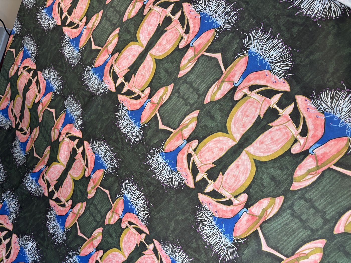 Original repeat pattern, digitally printed onto fabric