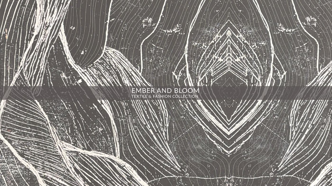 Hand-drawn textile surface pattern detail